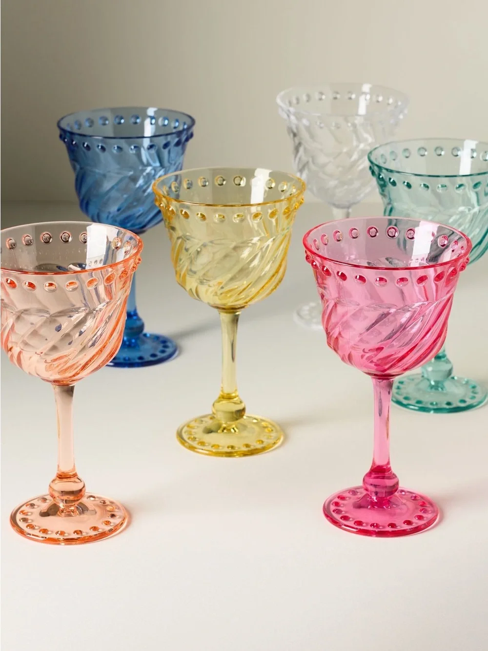 Anthropologie Acrylic Wine Glasses Set of Four NIB